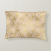 ピンクと金ゴールドレース アクセントクッション (裏面)