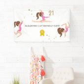 ピンクと金ゴールド体操21歳 横断幕 (インサイチュ)