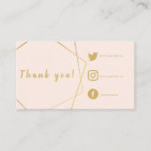 ピンクと金ゴールド効果ソーシャルリンク挿入カード。 エンクロージャーカード (正面)