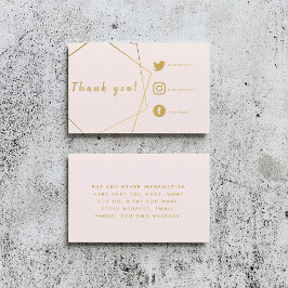 ピンクと金ゴールド効果ソーシャルリンク挿入カード。 エンクロージャーカード