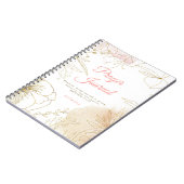 ピンクと金ゴールド図解入りの、写真付きのフローラ祈りの言葉ジャーナル ノートブック (左側)