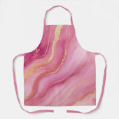 ピンクと金ゴールド大理石エレガント エプロン (正面)