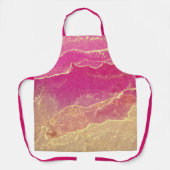 ピンクと金ゴールド大理石エレガント エプロン (正面)