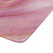 ピンクと金ゴールド大理石エレガント カッティングボード (角)