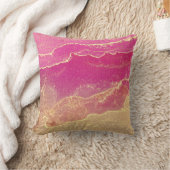 ピンクと金ゴールド大理石エレガント クッション (ブランケット)