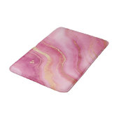 ピンクと金ゴールド大理石エレガント バスマット (アングル)