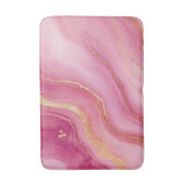 ピンクと金ゴールド大理石エレガント バスマット (正面縦)