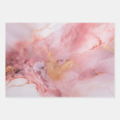 ピンクと金ゴールド大理石エレガント ラッピングペーパーシート (正面2)