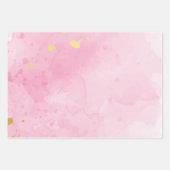 ピンクと金ゴールド大理石エレガント ラッピングペーパーシート (正面2)