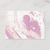 ピンクと金ゴールド大理石ベビーシャワーおむつラッフル エンクロージャーカード (裏面)