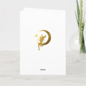 ピンクと金ゴールド妖精をテーマにした女の子2nd誕生日パーティー サンキューカード (裏面)