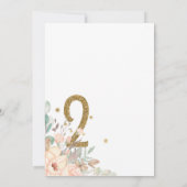 ピンクと金ゴールド妖精をテーマにした女の子2nd誕生日パーティー 招待状 (裏面)