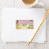 ピンクと金ゴールド差出人住所 ラベル (インサイチュ)