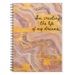 ピンクと金ゴールド引用文 ノートブック