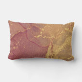 ピンクと金ゴールド抽象芸術グリッター腰枕 ランバークッション (裏面)