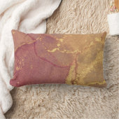 ピンクと金ゴールド抽象芸術グリッター腰枕 ランバークッション (ブランケット)