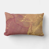 ピンクと金ゴールド抽象芸術グリッター腰枕 ランバークッション (正面)