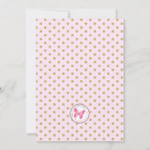 ピンクと金ゴールド水玉模様 招待状 (裏面)