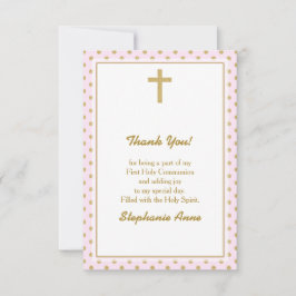 ピンクと金ゴールド水玉模様 招待状