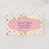 ピンクと金ゴールド水玉模様Mam PlayDate コーリングカード (正面)