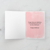 ピンクと金ゴールド水色ハート9誕生日 カード (内部)