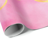 ピンクと金ゴールド瑪瑙 ラッピングペーパー (ロールコーナー)