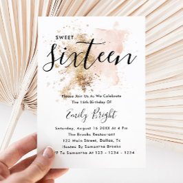 ピンクと金ゴールド甘い16招待状16誕生日 招待状