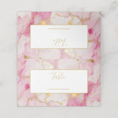ピンクと金ゴールド結婚のテーブル番号 プレイスカード (外部開封)