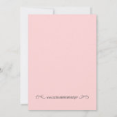 ピンクと金ゴールド結婚式招待状 招待状 (裏面)