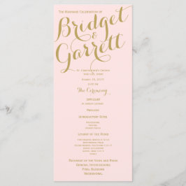 ピンクと金ゴールド結婚式 プログラム