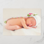 ピンクと金ゴールド聖餐式 箔招待状 (裏面)