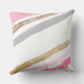 ピンクと金ゴールド色彩の鮮やかストライプの装飾用クッション クッション (裏面)