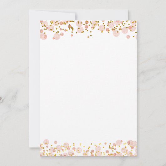 ピンクと金ゴールド風船の驚きの誕生日パーティー 招待状 (裏面)