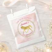 ピンクと金ゴールド馬の馬の誕生日感謝していあなた フェイバーバッグ (クリップ留めされた状態)