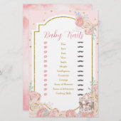 ピンクと金ゴールド魔法の回転木馬ベビー特性 (正面/裏面)