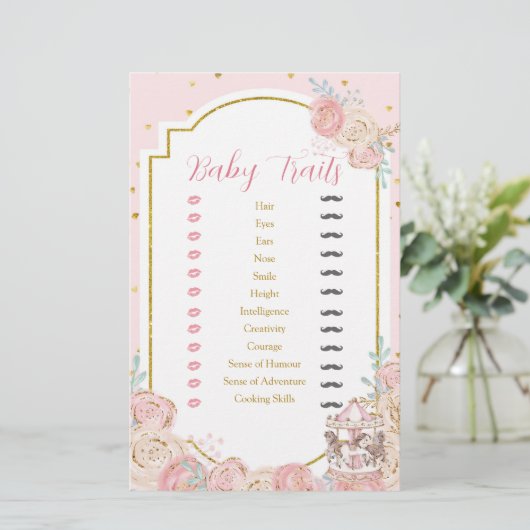 ピンクと金ゴールド魔法の回転木馬ベビー特性 (スタンド正面)