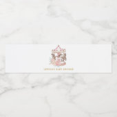 ピンクと金ゴールド魔法回転木馬ウォーターボトル ペットボトルラベル (シングルラベル)