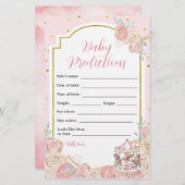 ピンクと金ゴールド魔法回転木馬ベビー予測 (正面/裏面)