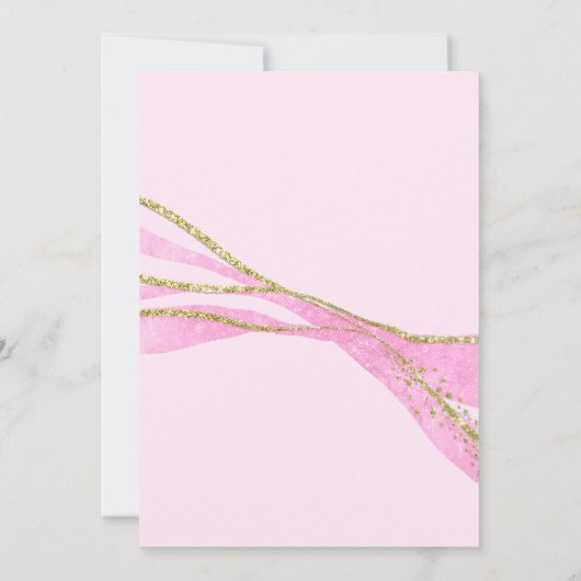 ピンクと金ゴールド18誕生日招待状 招待状 (裏面)