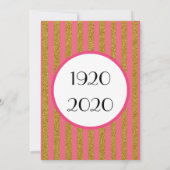 ピンクと金ゴールド1920年代ギャツビー新年パーティー 招待状 (裏面)