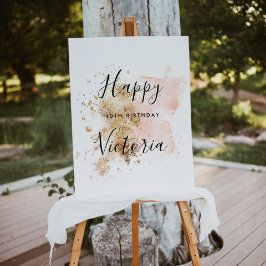 ピンクと金ゴールド40歳の誕生日のウェルカムサイン