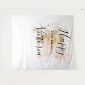 ピンクと金ゴールド40歳の誕生日フォトブース背景 タペストリー (正面(横))