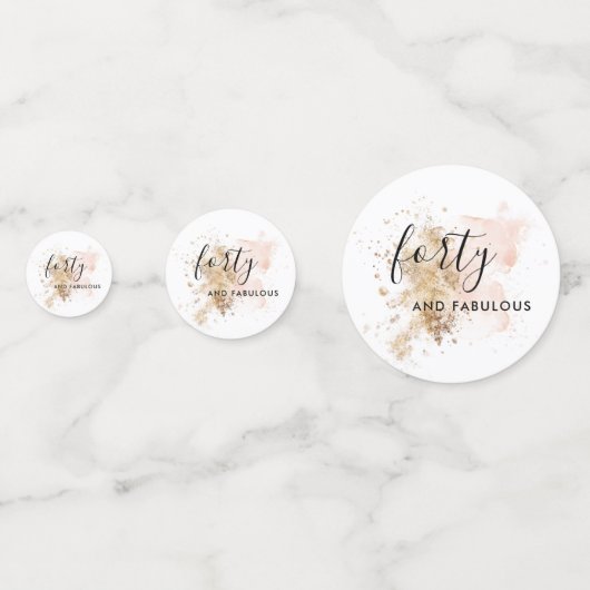 ピンクと金ゴールド440歳の誕生日 コンフェッティ (正面)