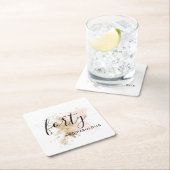 ピンクと金ゴールド440歳の誕生日 スクエアペーパーコースター (インサイチュ)