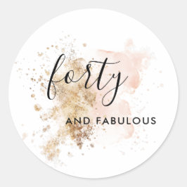 ピンクと金ゴールド440歳の誕生日 ラウンドシール