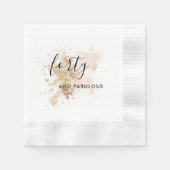 ピンクと金ゴールド440歳の誕生日 縁ありカクテルナプキン (正面)