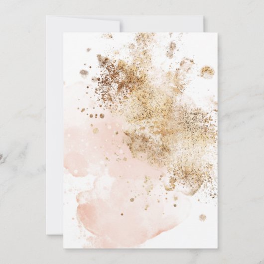 ピンクと金ゴールド50番目の誕生日招待状 招待状 (裏面)