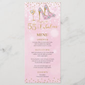 ピンクと金ゴールド55と素晴らしいバーカクテルフード メニュー (正面)
