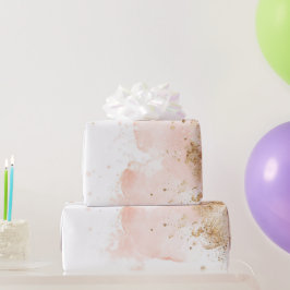 ピンクと金ゴールド エレガント ラッピングペーパー