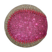 ピンクと金ゴールド・スパークル・ガールズ・野球 野球ボール (正面左)